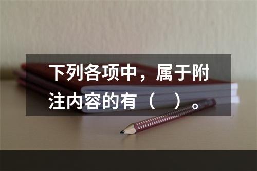 下列各项中，属于附注内容的有（　）。