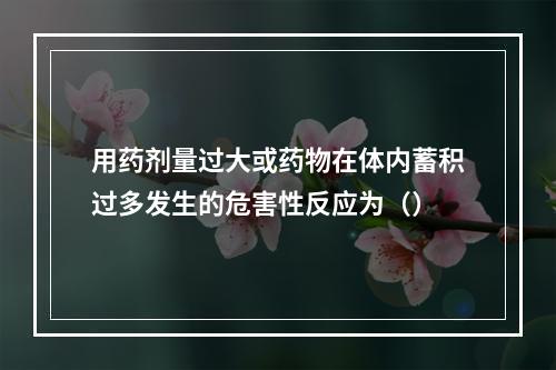 用药剂量过大或药物在体内蓄积过多发生的危害性反应为（）