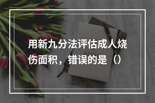 用新九分法评估成人烧伤面积，错误的是（）