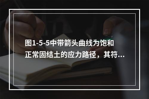 图1-5-5中带箭头曲线为饱和正常固结土的应力路径，其符合