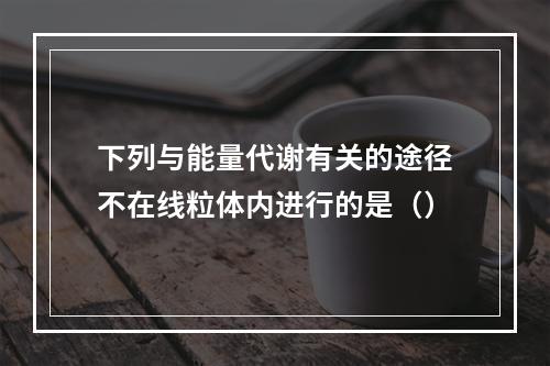 下列与能量代谢有关的途径不在线粒体内进行的是（）