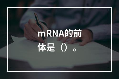 mRNA的前体是（）。