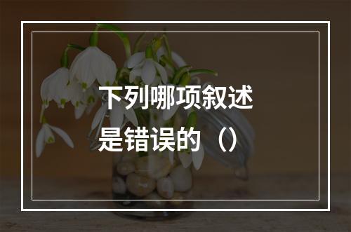 下列哪项叙述是错误的（）