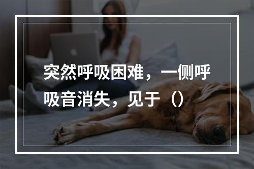 突然呼吸困难，一侧呼吸音消失，见于（）