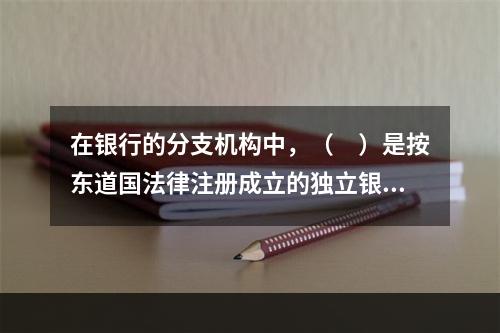 在银行的分支机构中，（　）是按东道国法律注册成立的独立银行，