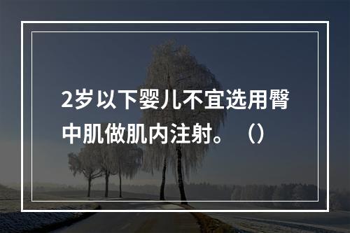 2岁以下婴儿不宜选用臀中肌做肌内注射。（）