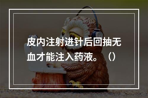 皮内注射进针后回抽无血才能注入药液。（）