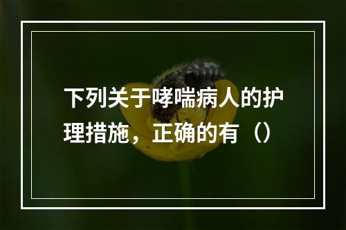 下列关于哮喘病人的护理措施，正确的有（）