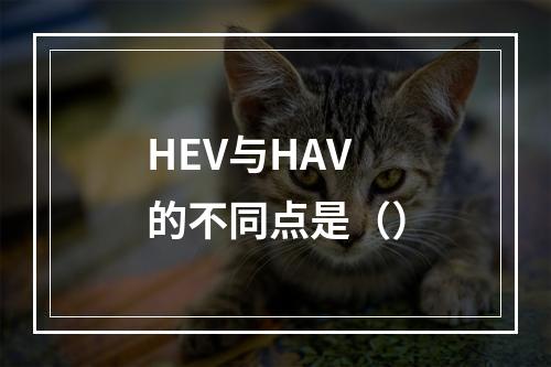 HEV与HAV的不同点是（）