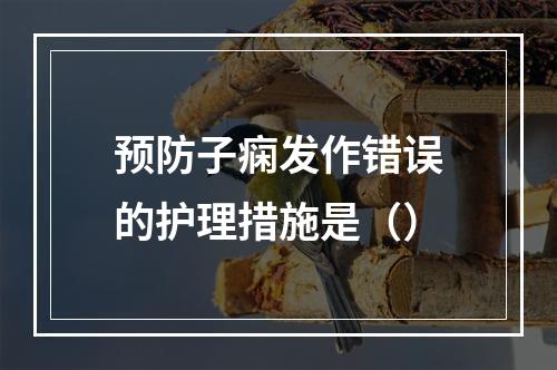 预防子痫发作错误的护理措施是（）