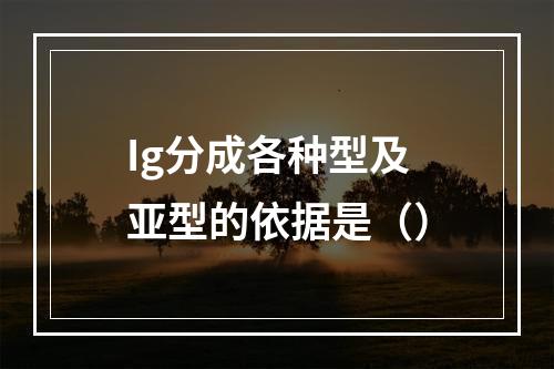 Ig分成各种型及亚型的依据是（）