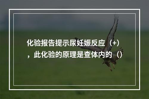 化验报告提示尿妊娠反应（+），此化验的原理是查体内的（）