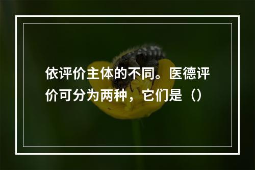 依评价主体的不同。医德评价可分为两种，它们是（）