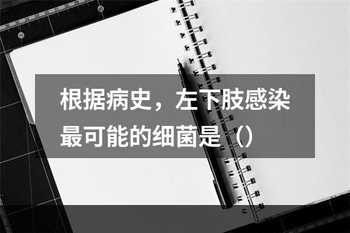 根据病史，左下肢感染最可能的细菌是（）