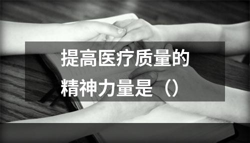 提高医疗质量的精神力量是（）