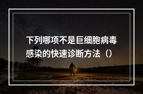 下列哪项不是巨细胞病毒感染的快速诊断方法（）