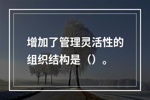 增加了管理灵活性的组织结构是（）。