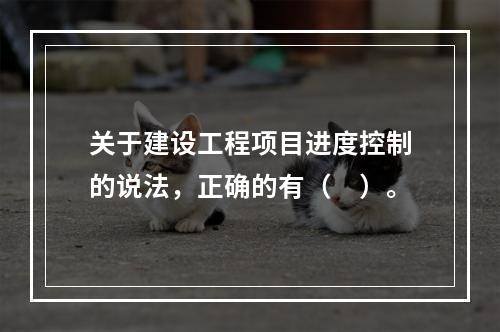 关于建设工程项目进度控制的说法，正确的有（　）。