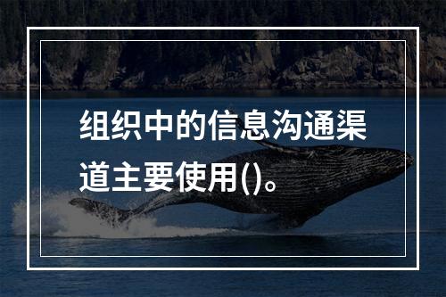 组织中的信息沟通渠道主要使用()。