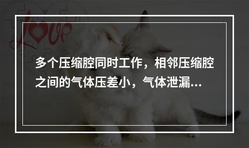 多个压缩腔同时工作，相邻压缩腔之间的气体压差小，气体泄漏量少