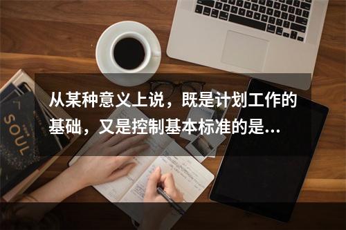 从某种意义上说，既是计划工作的基础，又是控制基本标准的是()