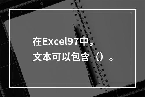 在Excel97中，文本可以包含（）。