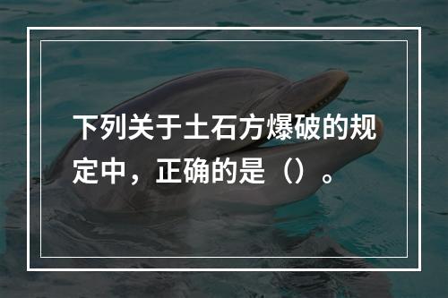 下列关于土石方爆破的规定中，正确的是（）。