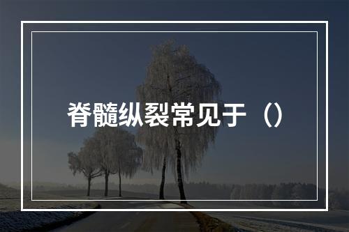 脊髓纵裂常见于（）