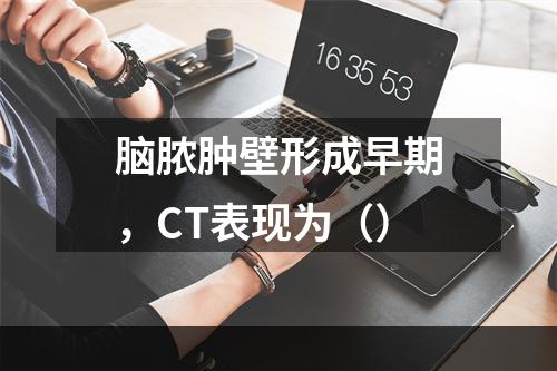 脑脓肿壁形成早期，CT表现为（）