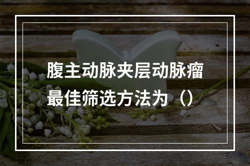 腹主动脉夹层动脉瘤最佳筛选方法为（）