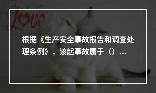 根据《生产安全事故报告和调查处理条例》，该起事故属于（）。