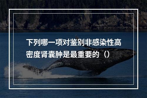 下列哪一项对鉴别非感染性高密度肾囊肿是最重要的（）