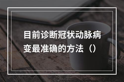 目前诊断冠状动脉病变最准确的方法（）