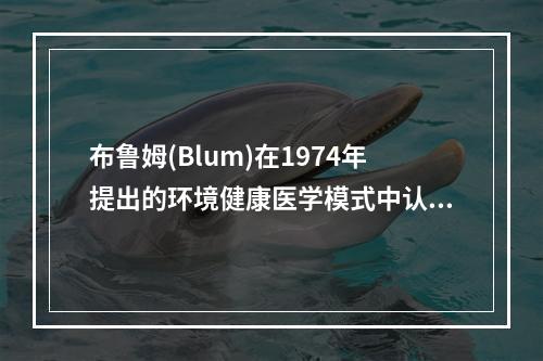 布鲁姆(Blum)在1974年提出的环境健康医学模式中认为影