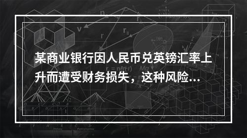 某商业银行因人民币兑英镑汇率上升而遭受财务损失，这种风险属于