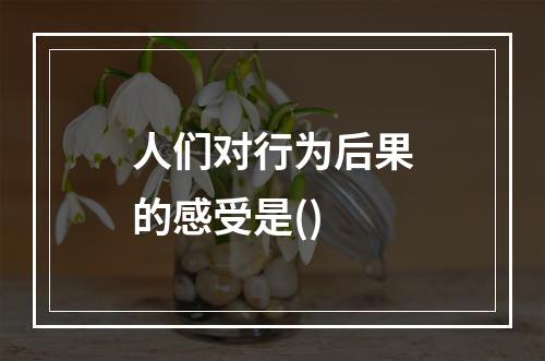 人们对行为后果的感受是()