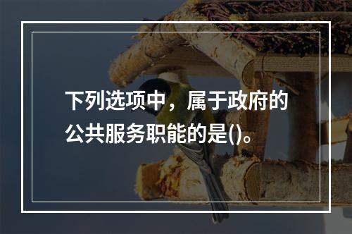 下列选项中，属于政府的公共服务职能的是()。