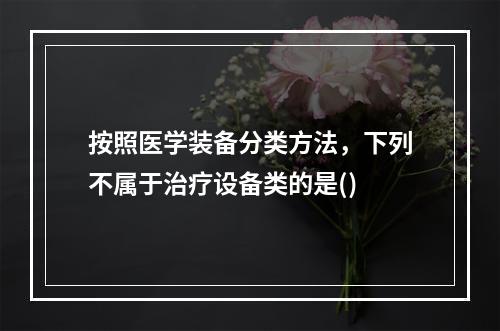 按照医学装备分类方法，下列不属于治疗设备类的是()