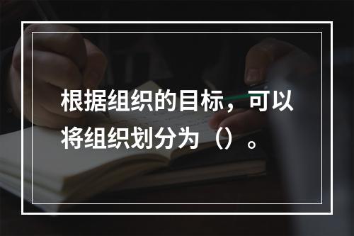 根据组织的目标，可以将组织划分为（）。