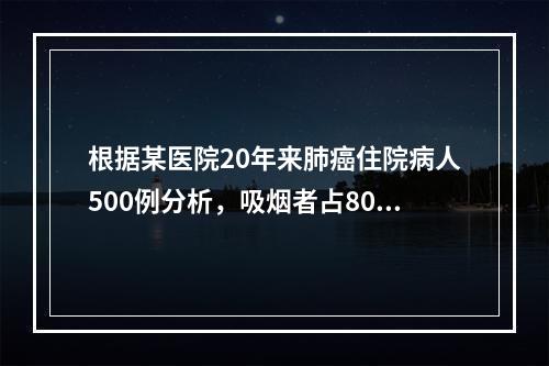 根据某医院20年来肺癌住院病人500例分析，吸烟者占80%，