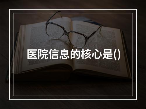 医院信息的核心是()