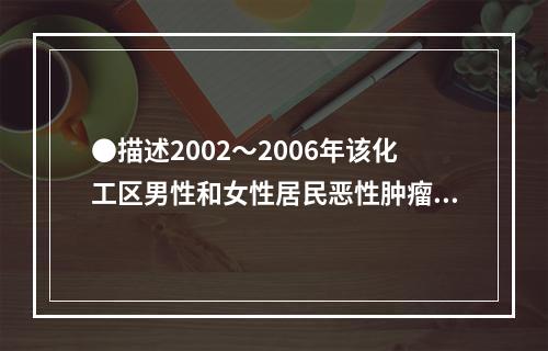 ●描述2002～2006年该化工区男性和女性居民恶性肿瘤死亡