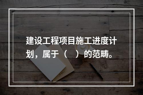 建设工程项目施工进度计划，属于（　）的范畴。