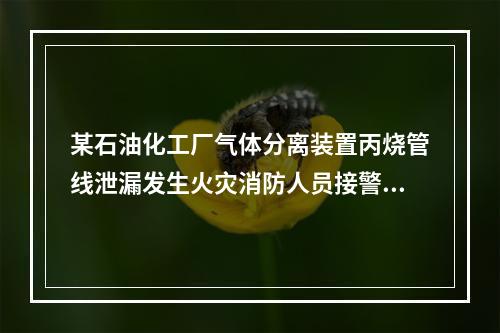 某石油化工厂气体分离装置丙烧管线泄漏发生火灾消防人员接警后迅