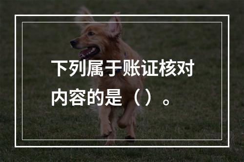 下列属于账证核对内容的是（ ）。