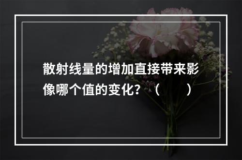 散射线量的增加直接带来影像哪个值的变化？（　　）