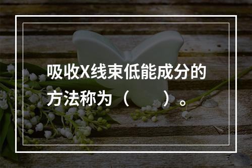 吸收X线束低能成分的方法称为（　　）。