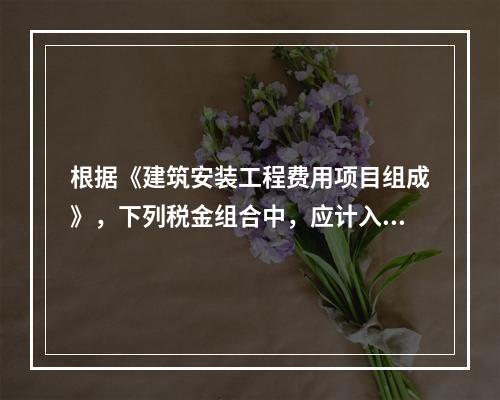 根据《建筑安装工程费用项目组成》，下列税金组合中，应计入建筑