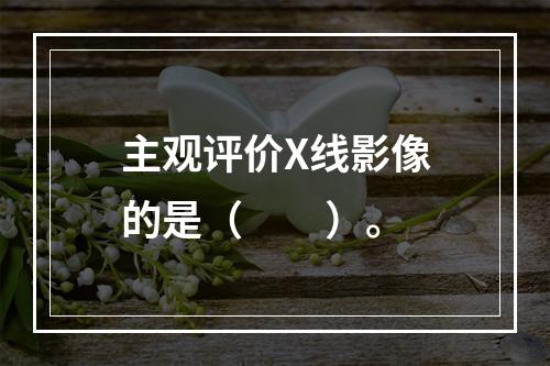 主观评价X线影像的是（　　）。