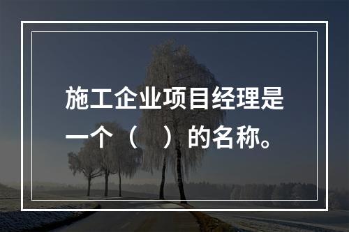 施工企业项目经理是一个（　）的名称。